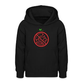 Droits des animaux végétaliens - Sweat à capuche Ado - noir - Devant - AI Model Teenager Male light (155cm)
