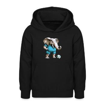 Éléphant de football - Sweat à capuche Ado - noir - Devant - AI Model Teenager Male light (155cm)