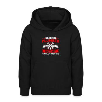 Installations sanitaires Plomberie Entretien de San - Sweat à capuche Ado - noir - Devant - AI Model Teenager Male light (155cm)