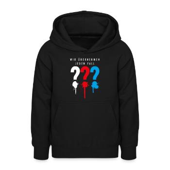 Die Drei ??? Wir übernehmen jeden Fall - Teenager Hoodie - Schwarz - Vorne - AI Model Teenager Male light (155cm)