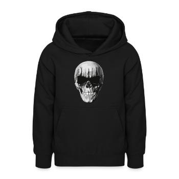 Black Metal Totenkopf - Teenager Hoodie - Schwarz - Vorne - AI Model Teenager Male light (155cm)