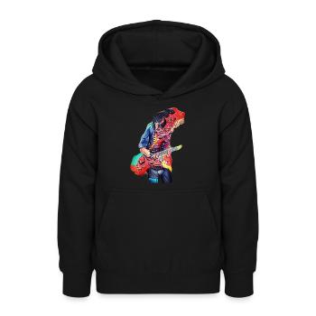 Demon Guitarist - Teen Hoodie - black - Front - AI Model Teenager Male light (155cm)
