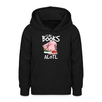 Axolotl Buch Bücherwurm I Like Books Alotl - Teenager Hoodie - Schwarz - Vorne - AI Model Teenager Male light (155cm)