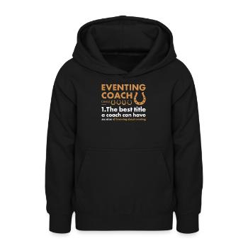 Cavalier Entraîneur Définition Concours complet - Sweat à capuche Ado - noir - Devant - AI Model Teenager Male light (155cm)
