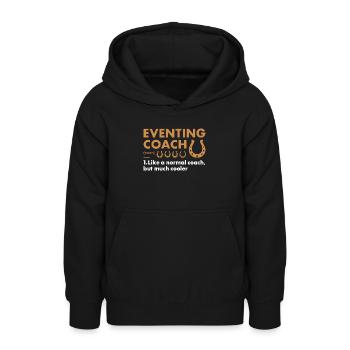 Cavalier Entraîneur Définition Concours complet - Sweat à capuche Ado - noir - Devant - AI Model Teenager Male light (155cm)
