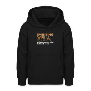 Cavalier Femme Définition Concours complet - Sweat à capuche Ado - noir - Devant - AI Model Teenager Male light (155cm)