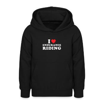 Cycliste J’adore l’endurance - Sweat à capuche Ado - noir - Devant - AI Model Teenager Male light (155cm)