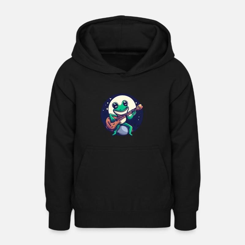 Frog Guitar Moonlight - Sweat à capuche Ado - noir