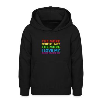 People I Met I Love Bernese Mountain Dog - Teenager Hoodie - Schwarz - Vorne - AI Model Teenager Male light (155cm)
