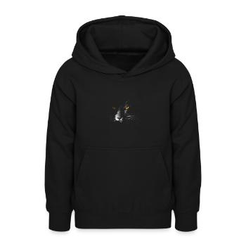 Cat in the dark - Teen Hoodie - black - Front - AI Model Teenager Male light (155cm)