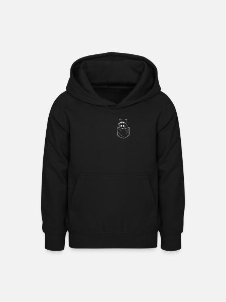Waschbär - Teenager Hoodie - Schwarz