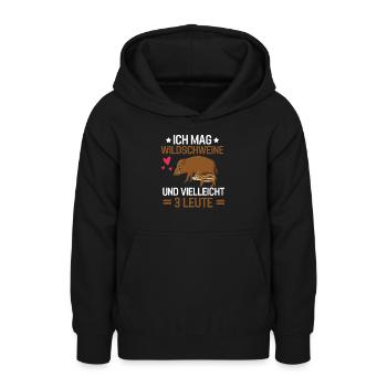Tierliebhaber Wald Wildtier Geschenk Wildschwein - Teenager Hoodie - Schwarz - Vorne - AI Model Teenager Male light (155cm)