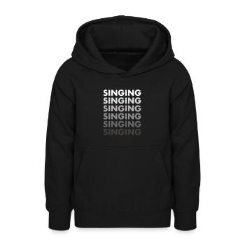 Chanteur Chant - Sweat à capuche Ado - noir - Devant - AI Model Teenager Male light (155cm)