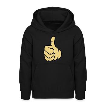 like_hand2 - Teenager Hoodie - Schwarz - Vorne - AI Model Teenager Male light (155cm)