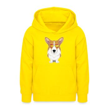 Welsh Corgi I Spain Sunglasses I Spanish Flag - Teenager Hoodie - Gelb - Vorne - AI Model Teenager Male dark (155cm)