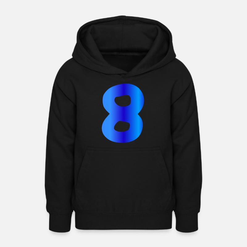8 ans anniversaire bleu - Sweat à capuche Ado - noir