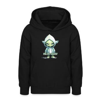 JE SUIS TELLEMENT FOLLE - Sweat à capuche Ado - noir - Devant - AI Model Teenager Male light (155cm)