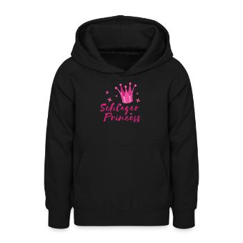 Schlager Princess folk music Schlagerfan Krone - Teen Hoodie - black - Front - AI Model Teenager Male light (155cm)