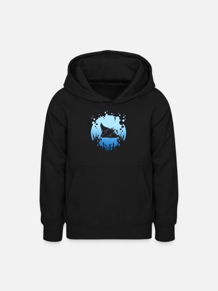 Manta Rochen - Teenager Hoodie - Schwarz