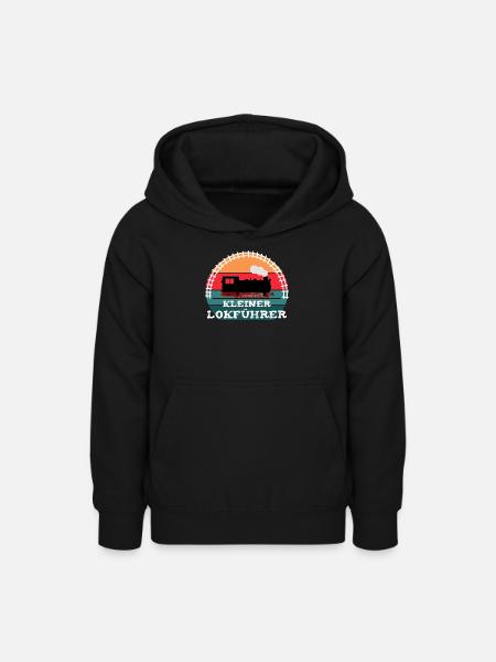 Eisenbahn Kinder Dampflok Lokführer - Teenager Hoodie - Schwarz