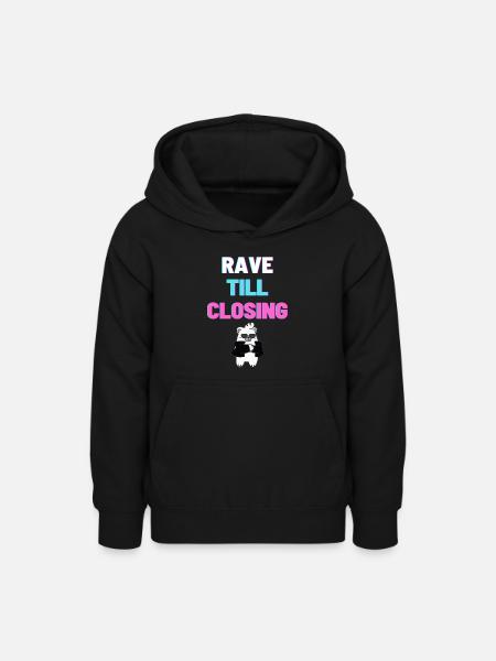 RAVE TILL CLOSING light - Teenager Hoodie - Schwarz