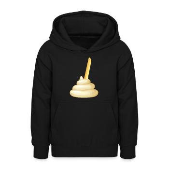Mayo with fries - Teen Hoodie - black - Front - AI Model Teenager Male light (155cm)
