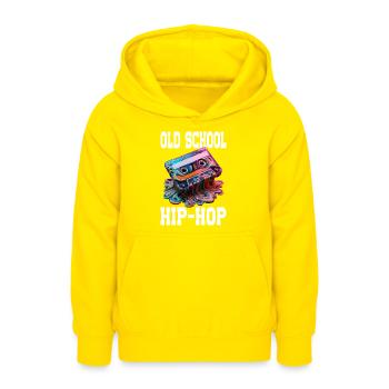 Old School Hip Hop Retro Melting Kassette - Teenager Hoodie - Gelb - Vorne - AI Model Teenager Male dark (155cm)