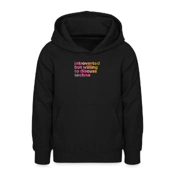 Techno - Teenager Hoodie - Schwarz - Vorne - AI Model Teenager Male light (155cm)