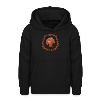 Ich überlebte jedes Spiel - Teenager Hoodie - Schwarz - Vorne - AI Model Teenager Male light (155cm)