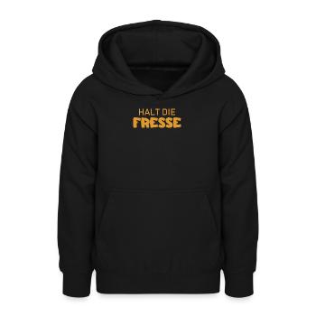 Halt die Fresse - Cooler Spruch - Teenager Hoodie - Schwarz - Vorne - AI Model Teenager Male light (155cm)