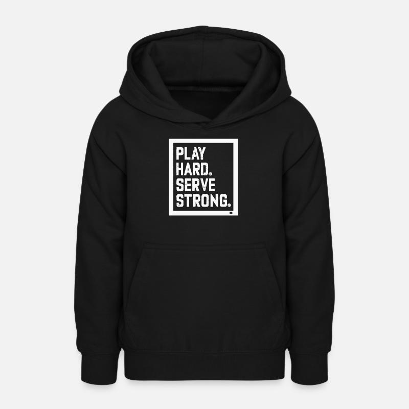 Joue dur Serve fort - Sweat à capuche Ado - noir