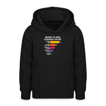 Warum ich beim Schwimmen verliere Schwimmen  - Teenager Hoodie - Schwarz - Vorne - AI Model Teenager Male light (155cm)