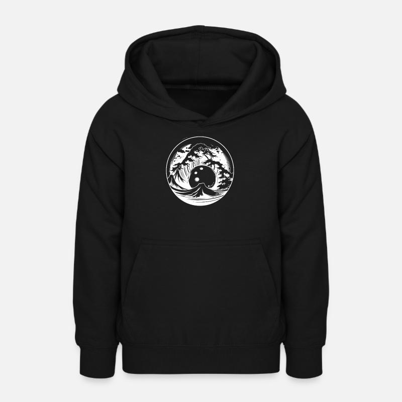 Art japonais au bowling - Sweat à capuche Ado - noir