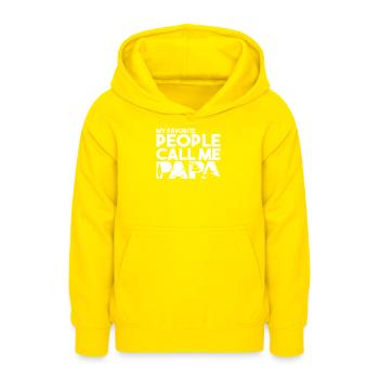 Évolution du kayak humain - Sweat à capuche Ado - jaune - Devant - AI Model Teenager Male dark (155cm)