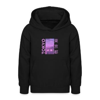 Tokyo Japan, Magenta - Teenager Hoodie - Schwarz - Vorne - AI Model Teenager Male light (155cm)