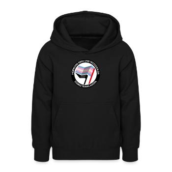 Hormone drin und trotzdm da – stabile trans Antifa - Teenager Hoodie - Schwarz - Vorne - AI Model Teenager Male light (155cm)