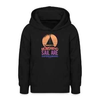 Moms Who Sail Are Superhumans - Teenager Hoodie - Schwarz - Vorne - AI Model Teenager Male light (155cm)