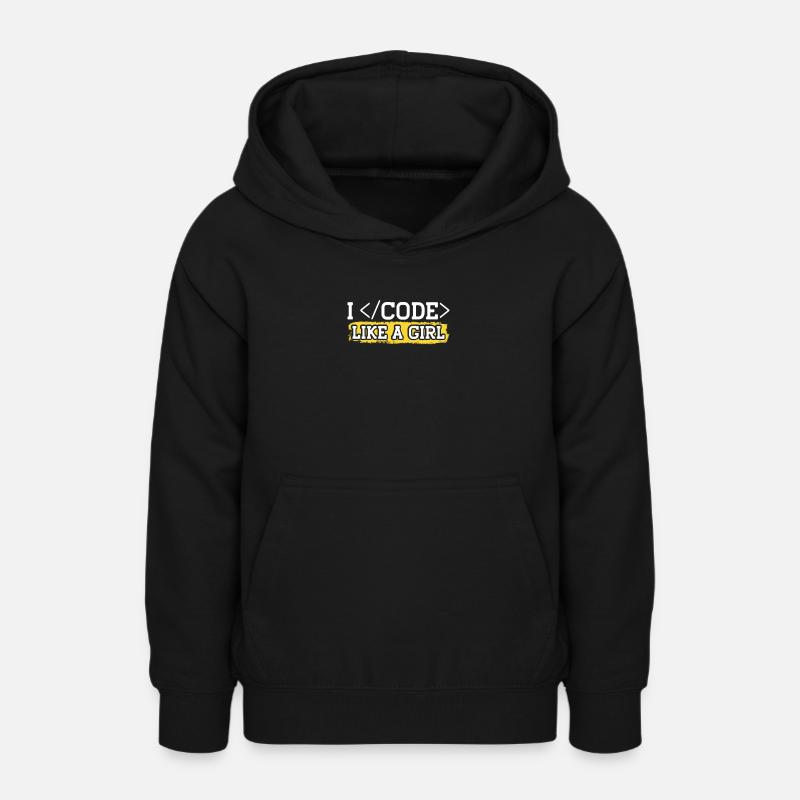 Codage comme une fille programmeur programmeur Coder - Sweat à capuche Ado - noir
