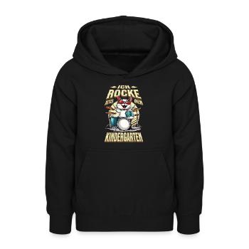 Kindergarten Kita Katze Schlagzeug Rock Musik - Teenager Hoodie - Schwarz - Vorne - AI Model Teenager Male light (155cm)