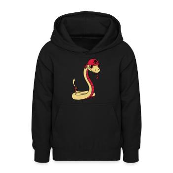 schlange pirat seeraeuber kapitaen matrose seebaer - Teenager Hoodie - Schwarz - Vorne - AI Model Teenager Male light (155cm)