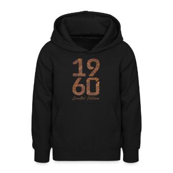 Vintage 1960s Limited Edition Rust Look - Teen Hoodie - black - Front - AI Model Teenager Male light (155cm)