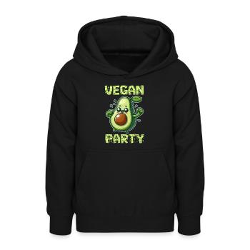 Fête végétalienne de l’avocat - Sweat à capuche Ado - noir - Devant - AI Model Teenager Male light (155cm)