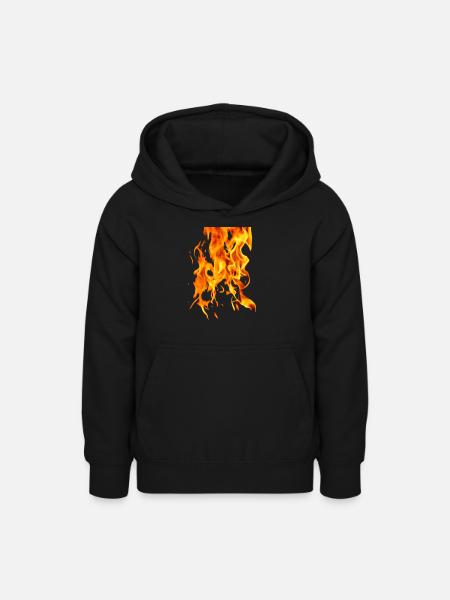 Feuer - Teenager Hoodie - Schwarz