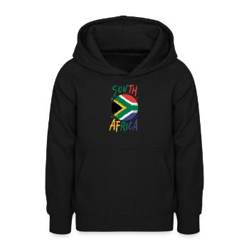Afrique du Sud - Sweat à capuche Ado - noir - Devant - AI Model Teenager Male light (155cm)