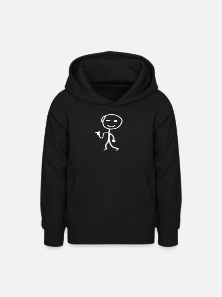 Hipster Strichmännchen - Teenager Hoodie - Schwarz