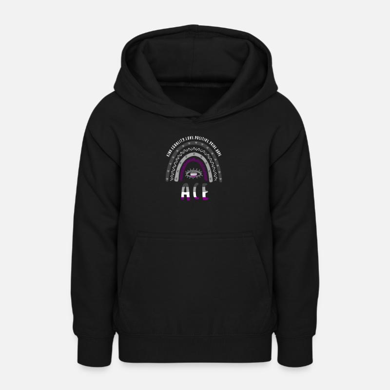 Boho Rainbow Ace Pride - Sweat à capuche Ado - noir