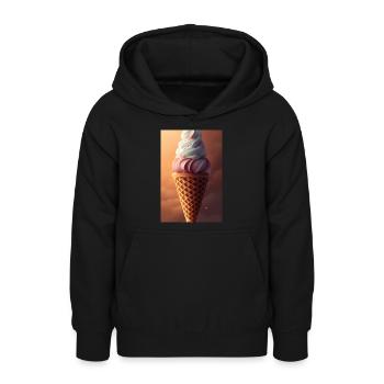 Eiscreme - Teenager Hoodie - Schwarz - Vorne - AI Model Teenager Male light (155cm)