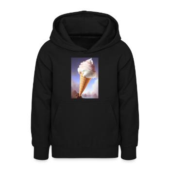 Eiscreme - Teenager Hoodie - Schwarz - Vorne - AI Model Teenager Male light (155cm)