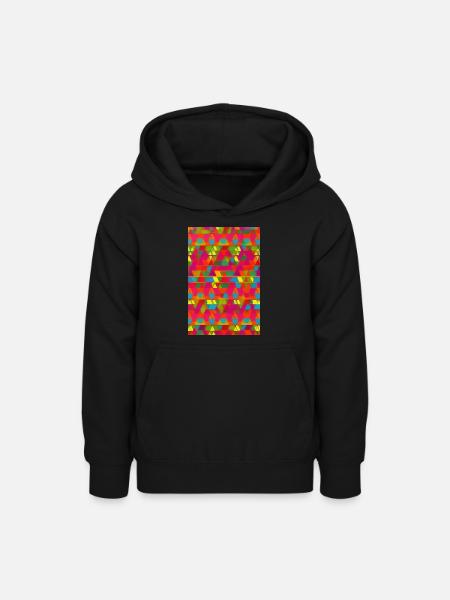 Retro Muster - Teenager Hoodie - Schwarz