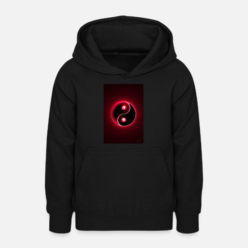 Yin Yang rouge 2 - Sweat à capuche Ado - noir